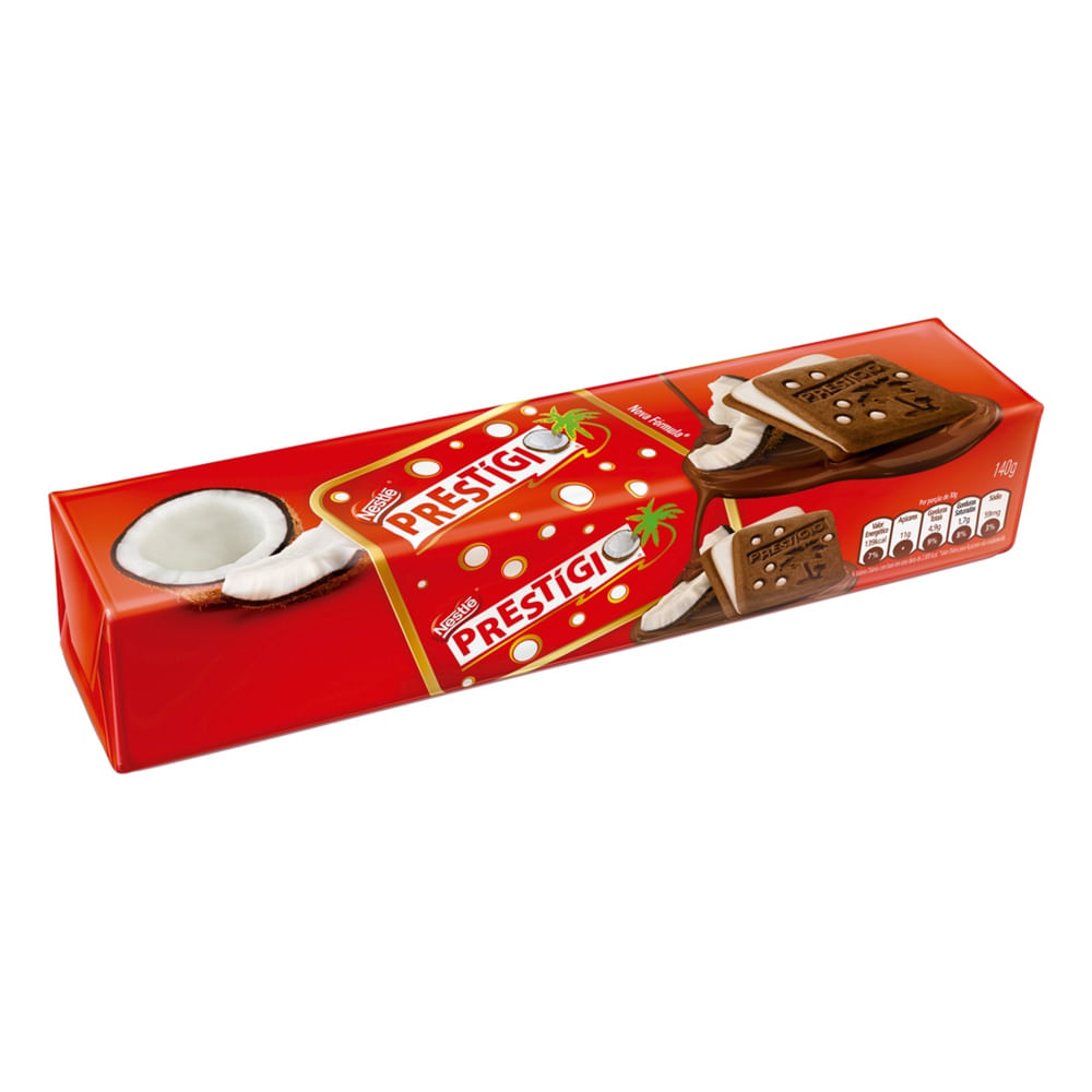 Biscoito Recheado Chocolate e Coco Prestígio Nestlé 140g Crocante