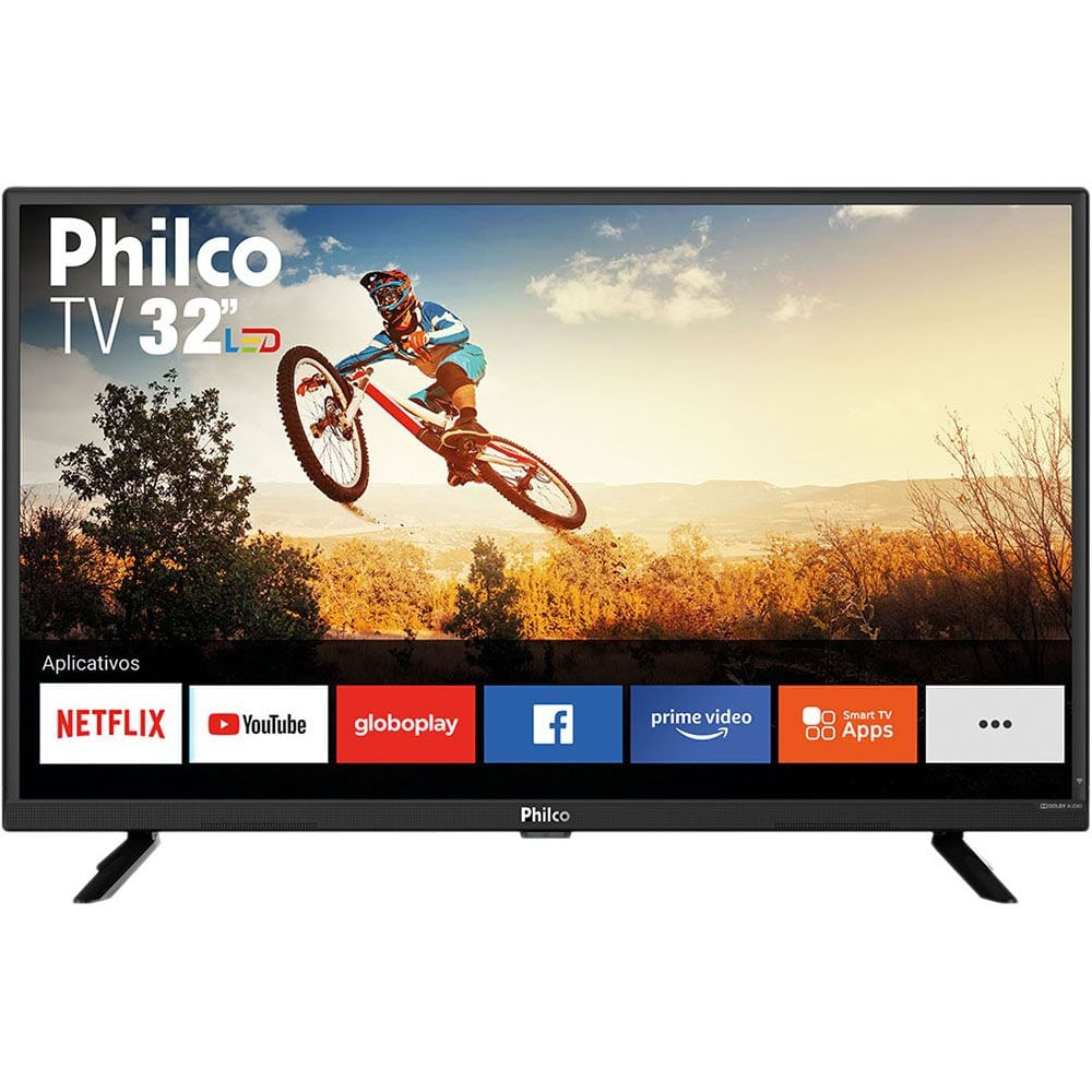 Smart TV LED 32" HD Philco PTV32G52S Dolby Audio Wi-Fi Preto