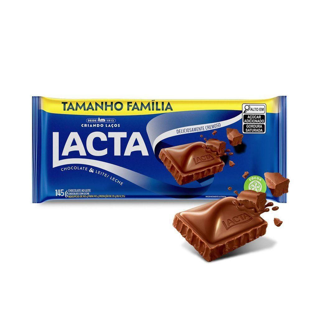 Barra de Chocolate ao Leite Lacta 145g Cremoso
