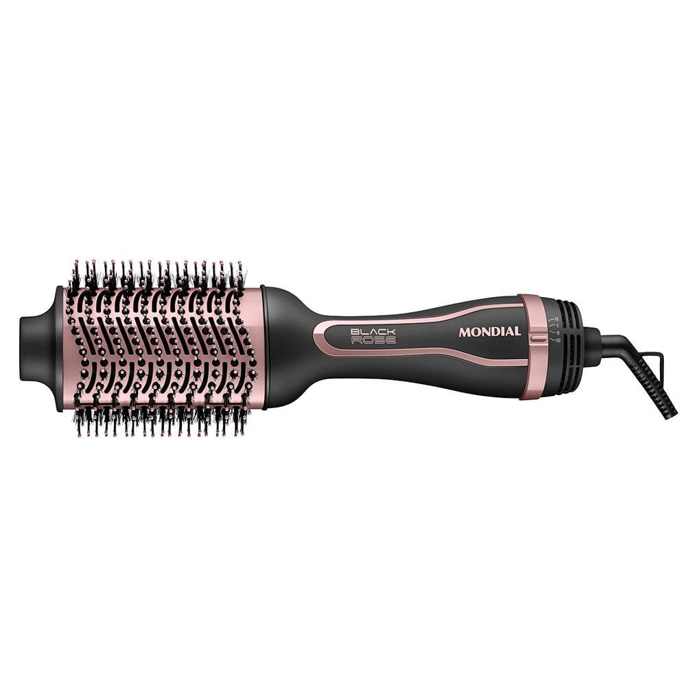 Escova Secadora Mondial Black Rose Bivolt 1300W Tourmaline Íon ES-05-BI