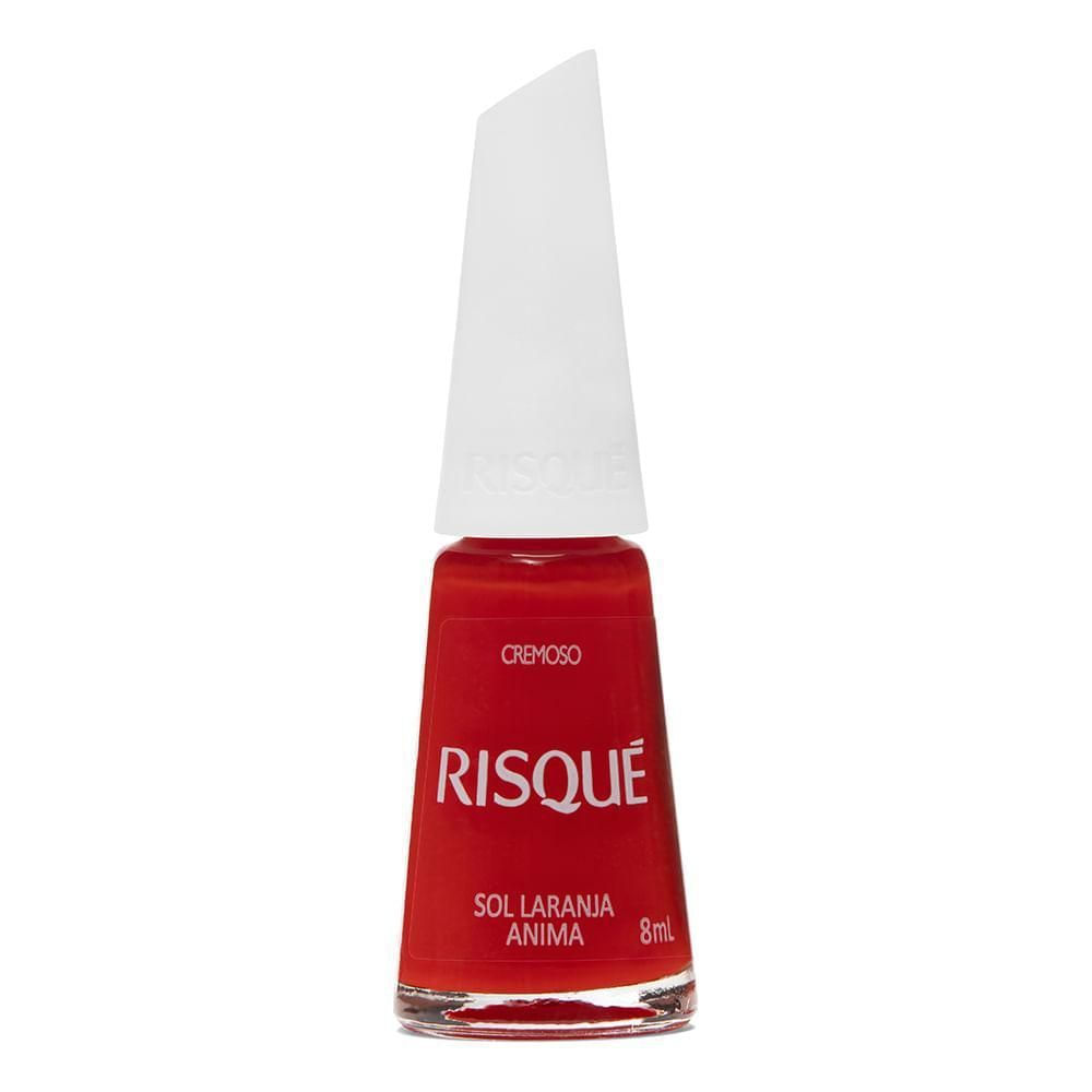 Esmalte Risqué Vermelho Cremoso Sol Laranja Anima 8ml