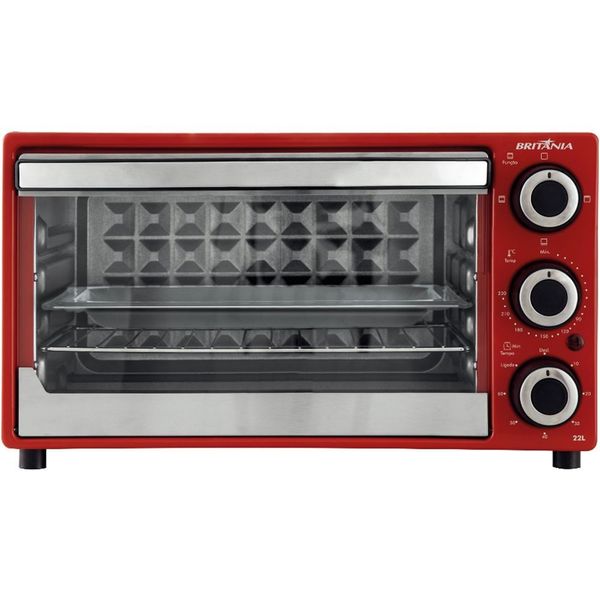 Forno Elétrico Britânia 22L BFE22V - Vermelho Forno Elétrico Britânia 22L BFE22V Vermelho - 127V