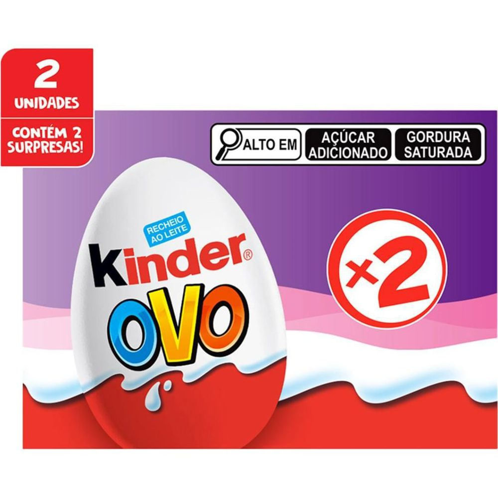 Kinder Ovo Roxo 2 unidades 40g - Chocolate ao Leite com Surpresa
