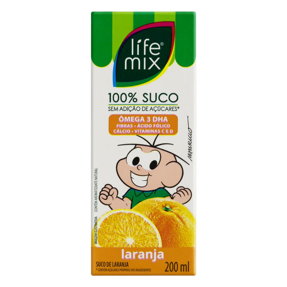 Suco de Laranja Turma da Mônica Life Mix 200ml Vegano
