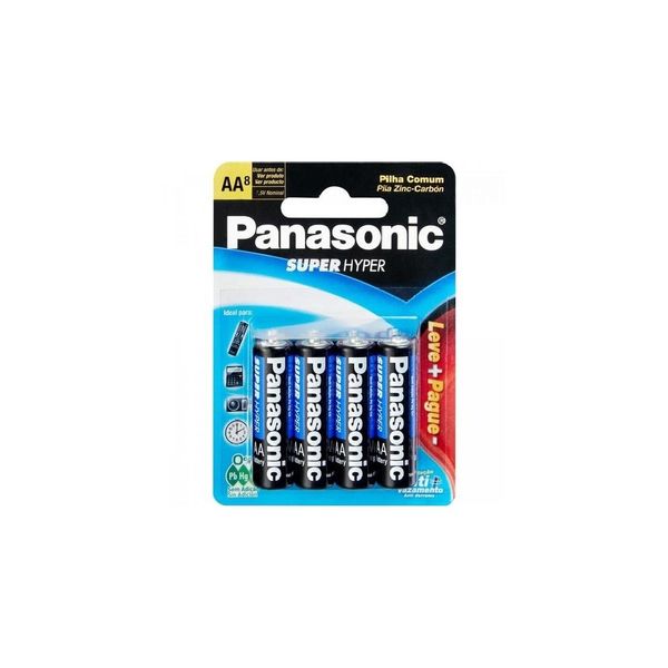 PILHA ZINCO CARBONO AA C/8 PANASONIC