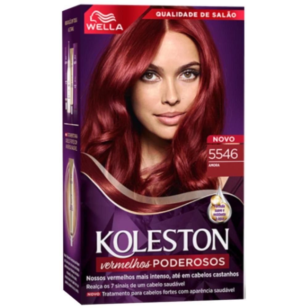 Tintura Coloração Creme Amora 5546 150g Koleston Kit Permanente 100% Cobertura Brancos