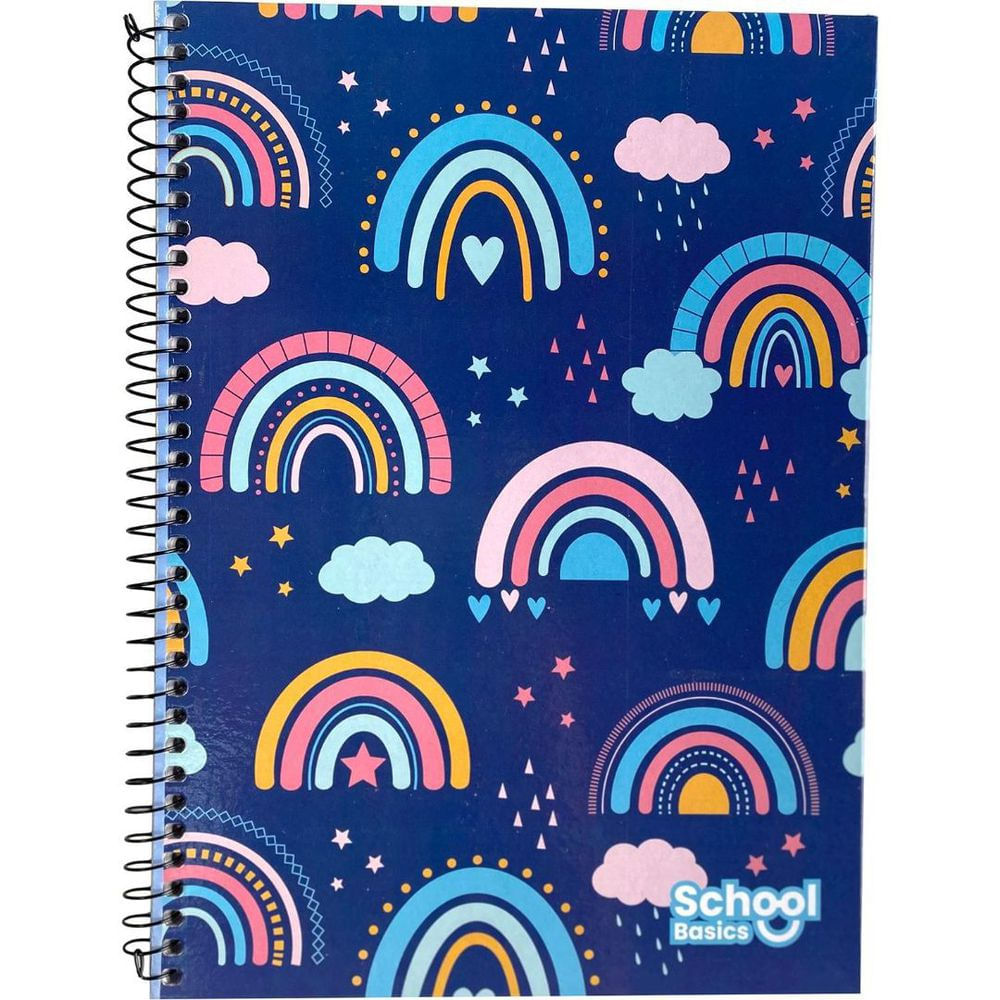 Caderno Universitário Estampado 1 Matéria 80 Folhas Office Basics Capa Dura