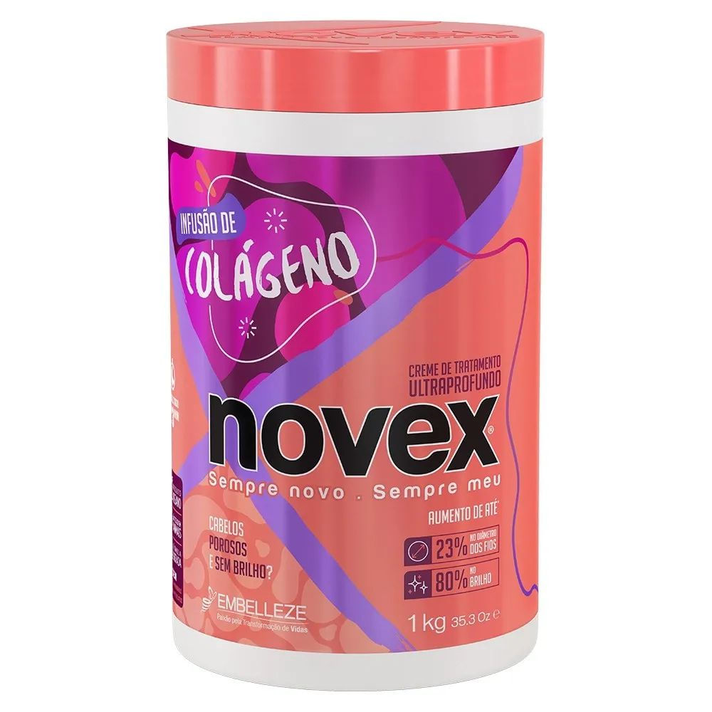 Máscara de Tratamento Hidratação e Reconstrução 1kg Novex Infusão de Colágeno Vegana