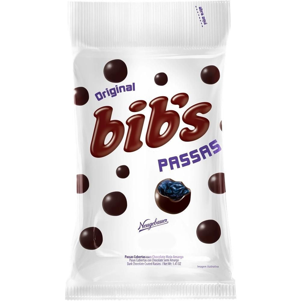 Neugebauer Confeito de Chocolate Bibs Original Uva Passas 40g