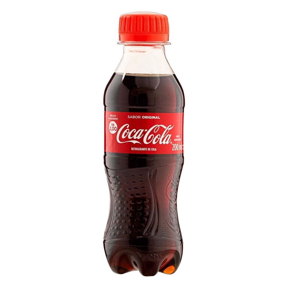 Refrigerante Cola Original Coca-Cola 200ml Garrafa PET Sem Glúten