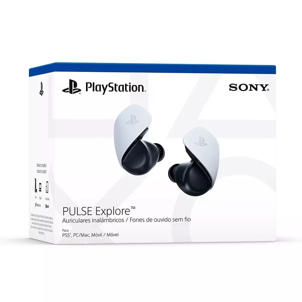 Fones de Ouvido sem Fio Sony PULSE Explore PS5 PC e Mac Branco e Preto