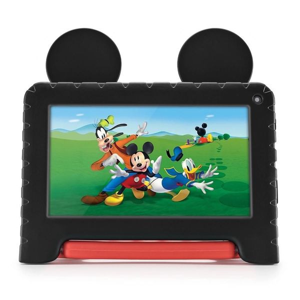 Tablet Infantil Mickey com Controle Parental 4GB RAM 64GB Tela 7" Case Wi-Fi Android 13 Quad Core Multi NB413
