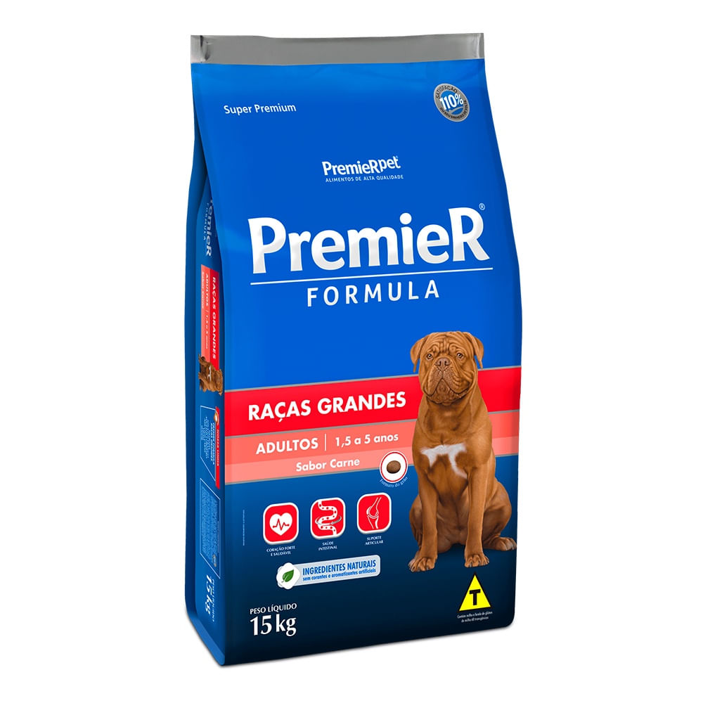 Ração Premier Fórmula Cães Adultos Raças gandes Carne 15kg