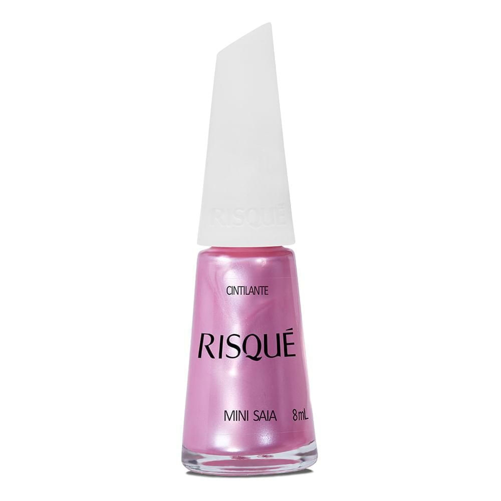 Esmalte Cintilante Hipoalergênico Risqué Mini Saia Rosa 8ml