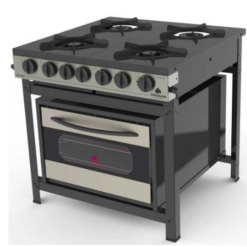 Fogão Industrial 4 Bocas Gourmet PRGE-402 c/ forno Preto - Progas