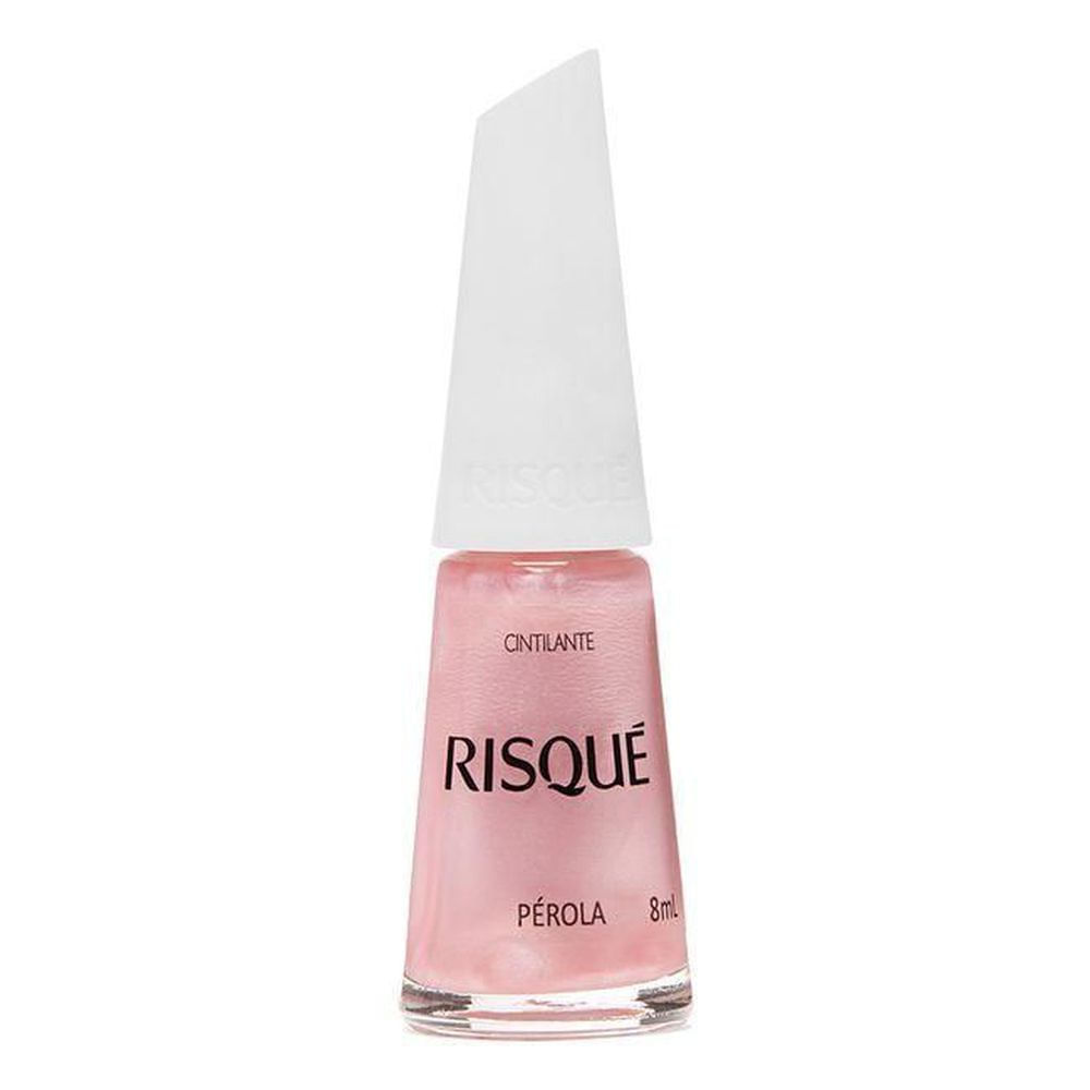 Esmalte Hipoalergênico Risqué Rosas Cintilantes Pérola 8ml