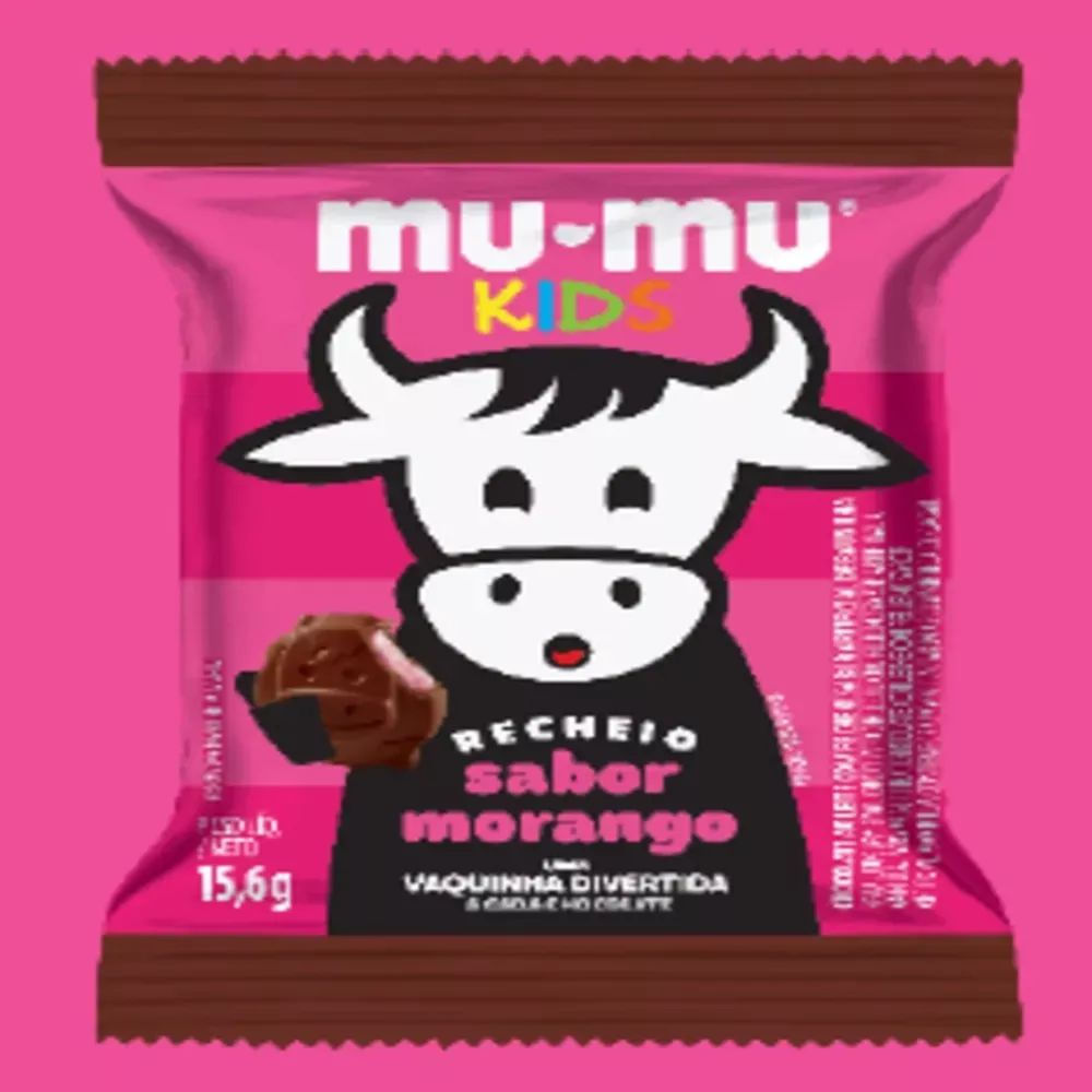 Neugebauer Barra de Chocolate Recheado Morango Mu-Mu Kids 15,6g