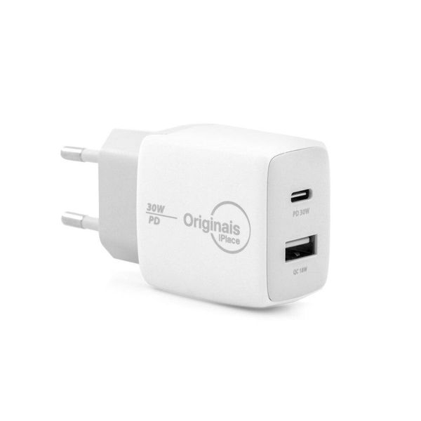 Carregador usb-c/usb, 30W, 2 Portas, Originais iPlace
