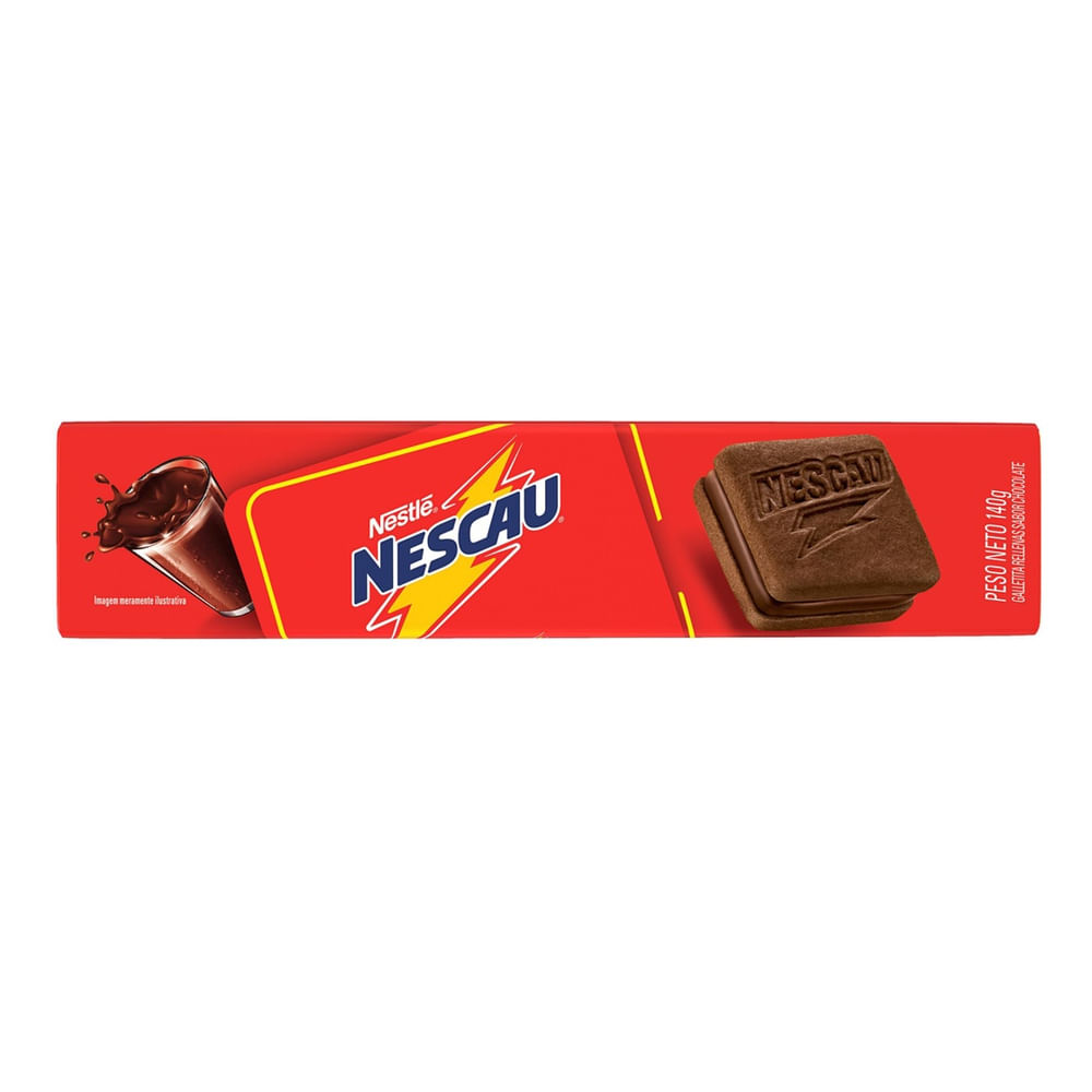 Biscoito Recheado Chocolate Nescau Nestlé 140g Crocante