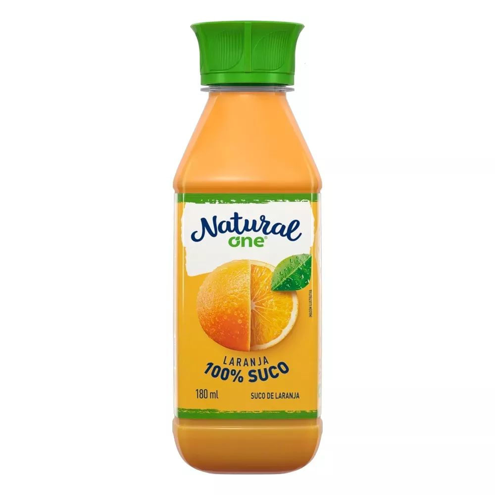 Suco de Laranja Natural One 180ml 100% Natural Garrafa