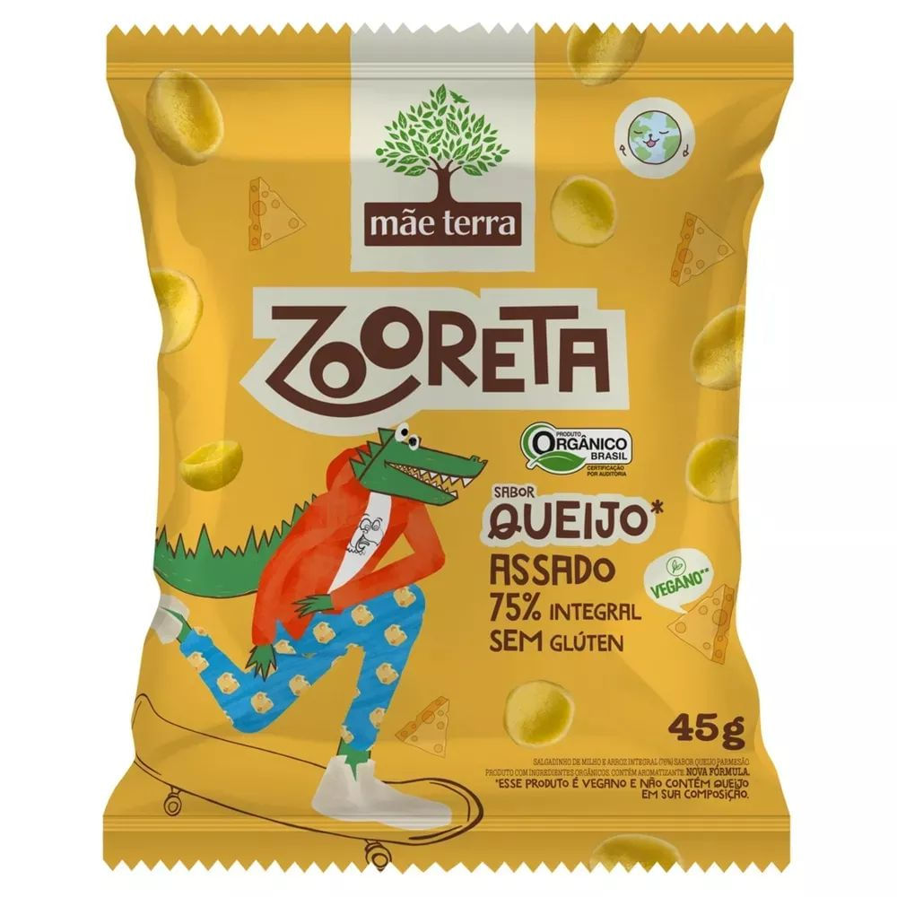 Salgadinho de Milho Queijo Mãe Terra Zooreta 45g Orgânico Integral