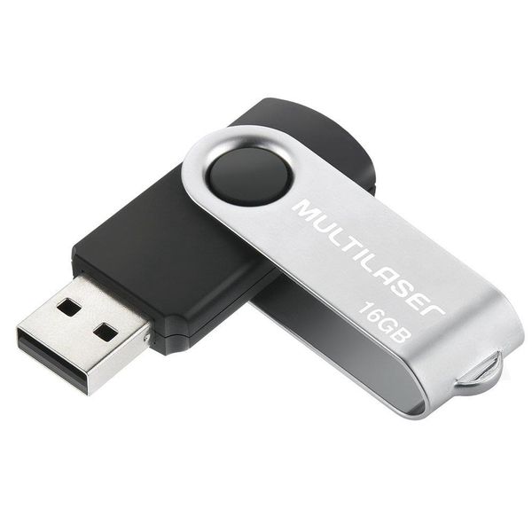 Pen Drive Twist 2 16GB PD588 Preto - Multilaser Pen Drive Preto 16gb Pd588 - Multilaser