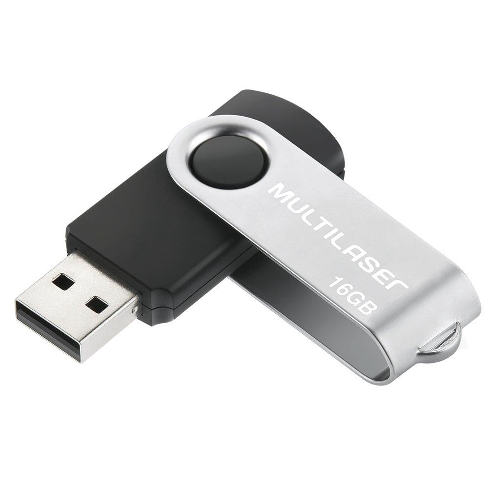 Pen Drive Multilaser Twist 2 16GB USB 2.0 PD588 Preto