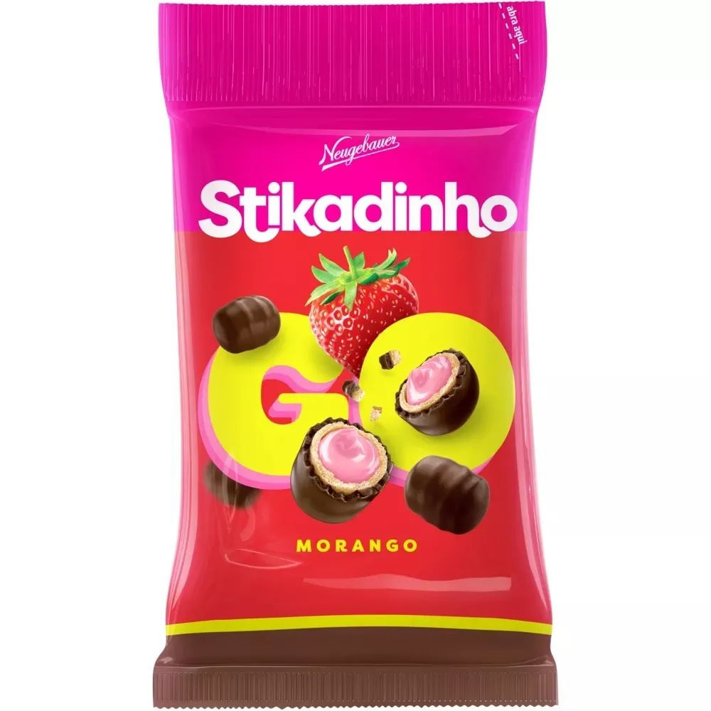 Neugebauer Chocolate Wafer Recheado Morango Stikadinho Go 40g