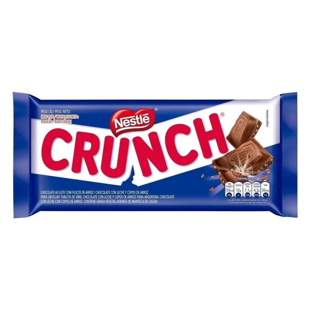 Nestlé Barra de Chocolate Crunch ao Leite com Flocos Crocantes 80g
