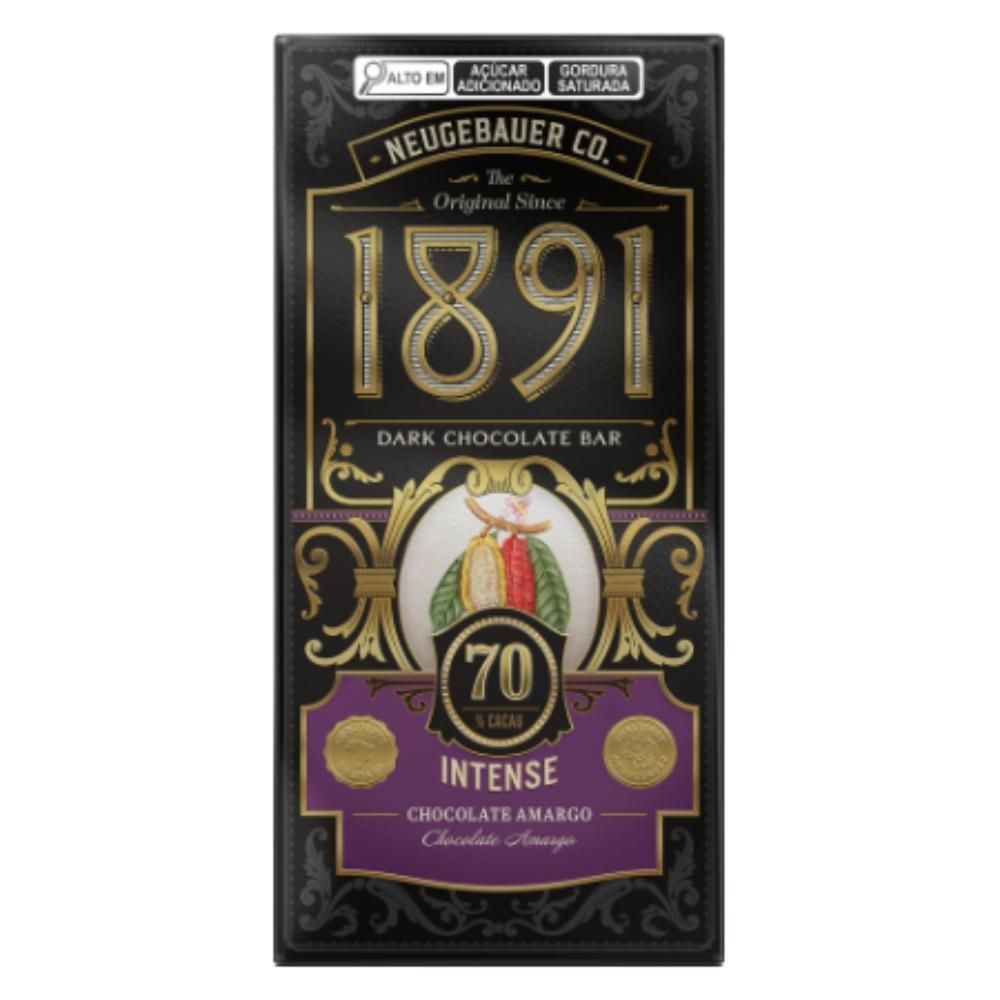 Barra de Chocolate Neugebauer 1891 Intense 70% Cacau 90g Premium