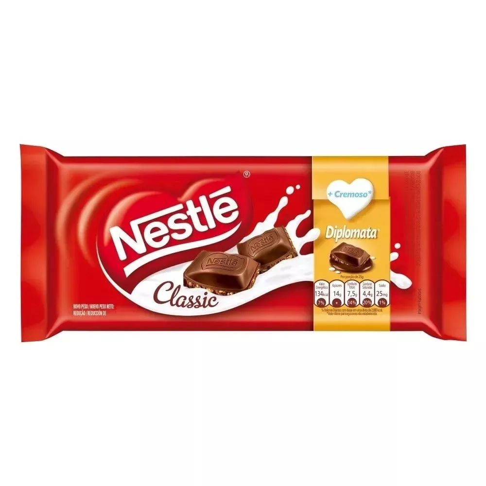 Nestlé Barra de Chocolate ao Leite com Castanha-de-Caju e Mel Diplomata Classic 80g