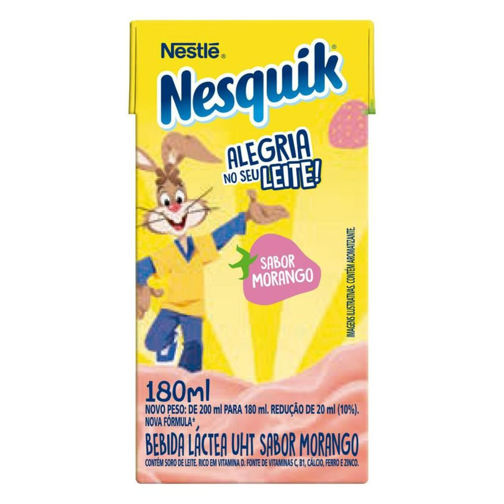 Bebida Láctea Morango Nesquik Nestlé 180ml Vitaminada