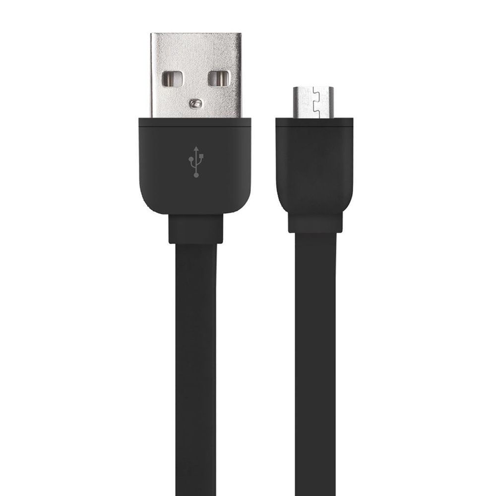 Cabo Micro USB Multilaser WI325 Smartogo Flat 1m Emborrachado Preto Dados e Carga