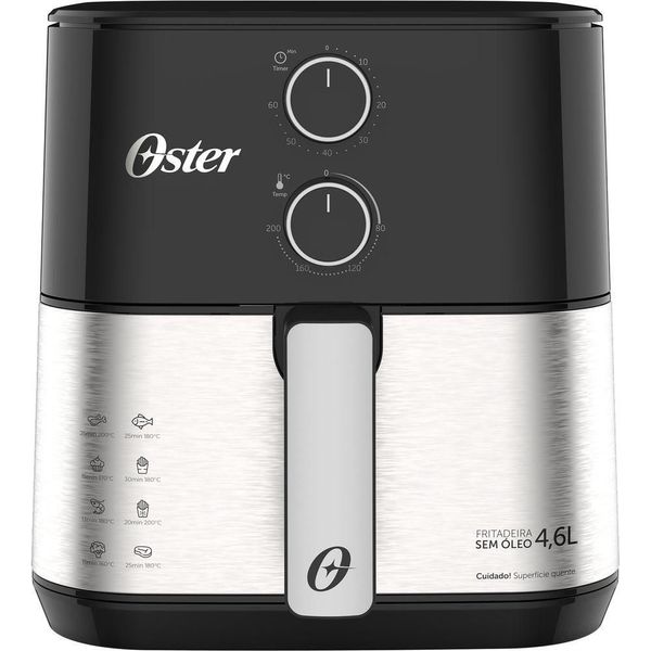 Fritadeira Elétrica Air Fryer Oster Compact OFRT520 4,6L 1500W Inox