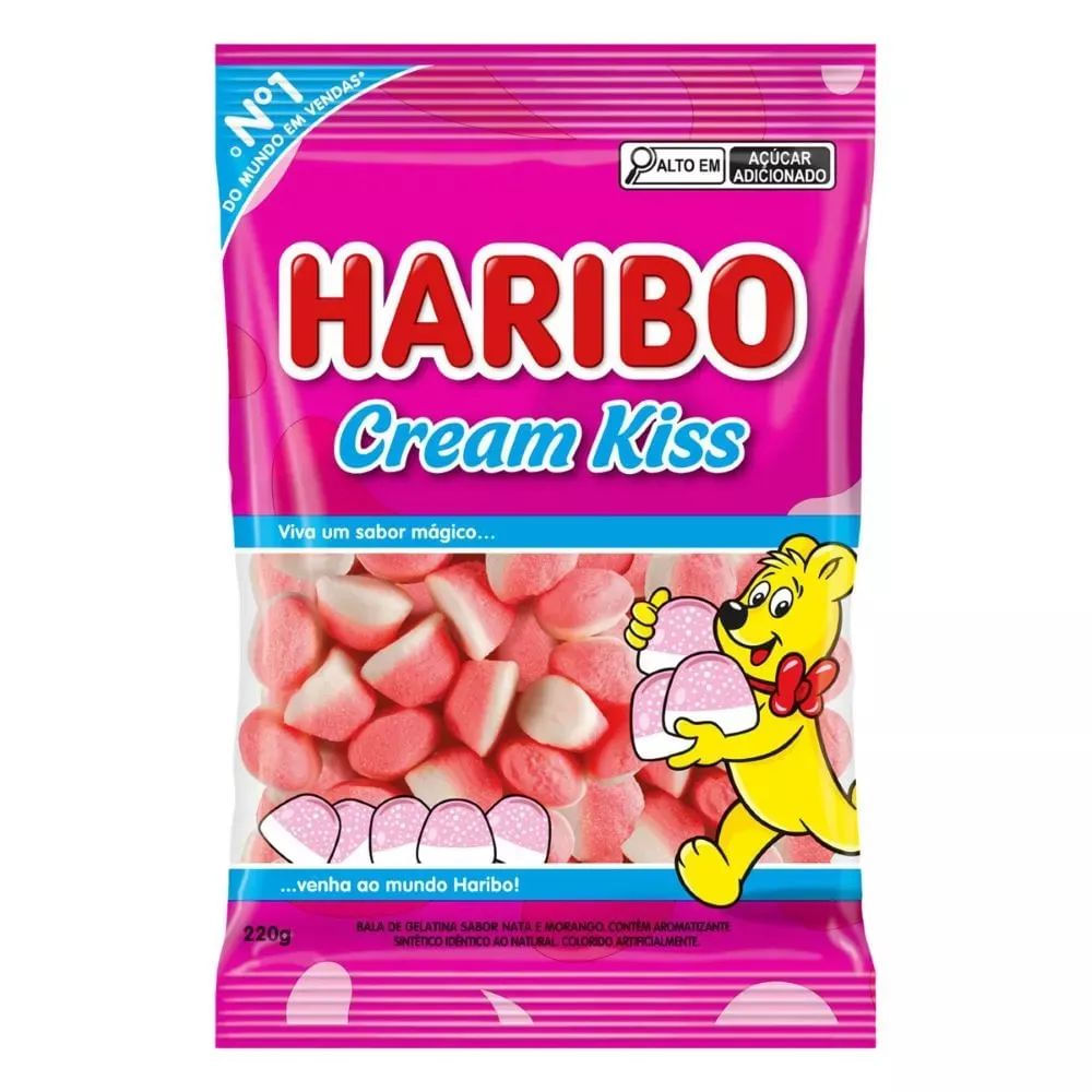 Bala de Gelatina Creme de Morango Haribo 80g Macia