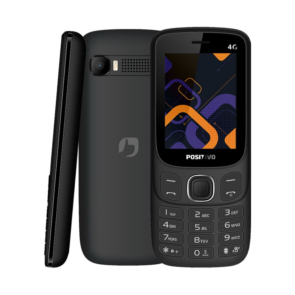 Positivo P41 128MB 64MB RAM Preto Tela 2.4" 4G Dual SIM Rádio FM Lanterna Bateria 1000mAh