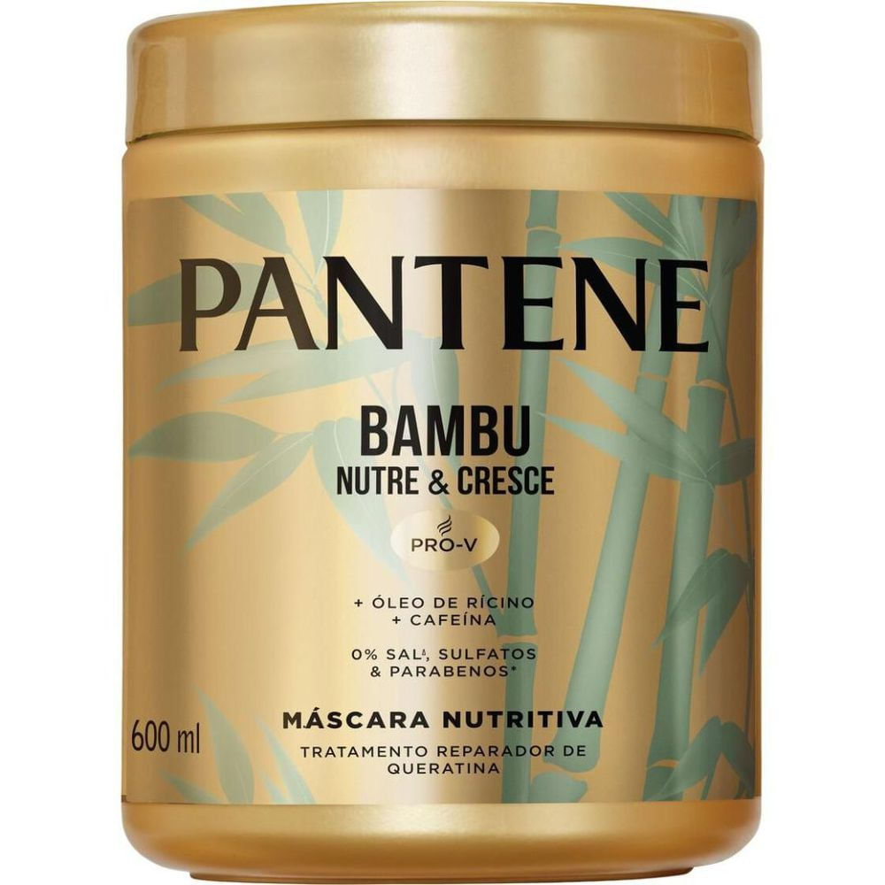 Máscara de Tratamento Nutrição e Crescimento 600ml Pantene Bambu Antiqueda Sem Sulfato