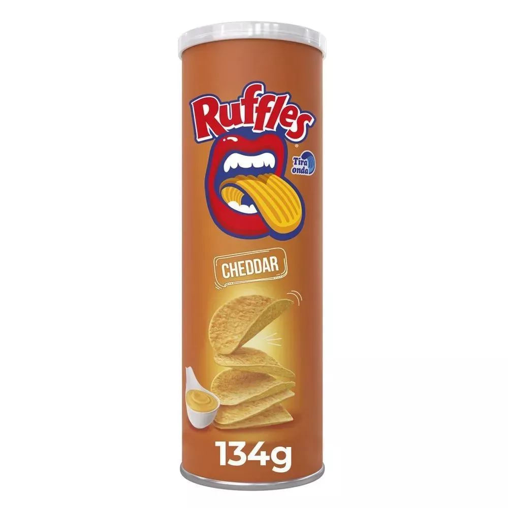 Batata Frita Cheddar Ruffles Tira Onda 134g Tubo Crocante
