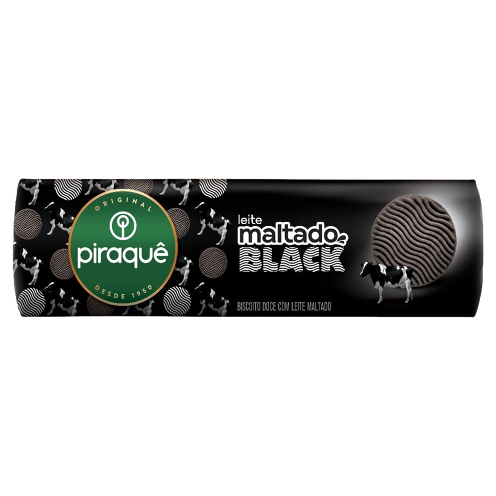 Biscoito Doce Leite Maltado Black Piraquê 132g Crocante