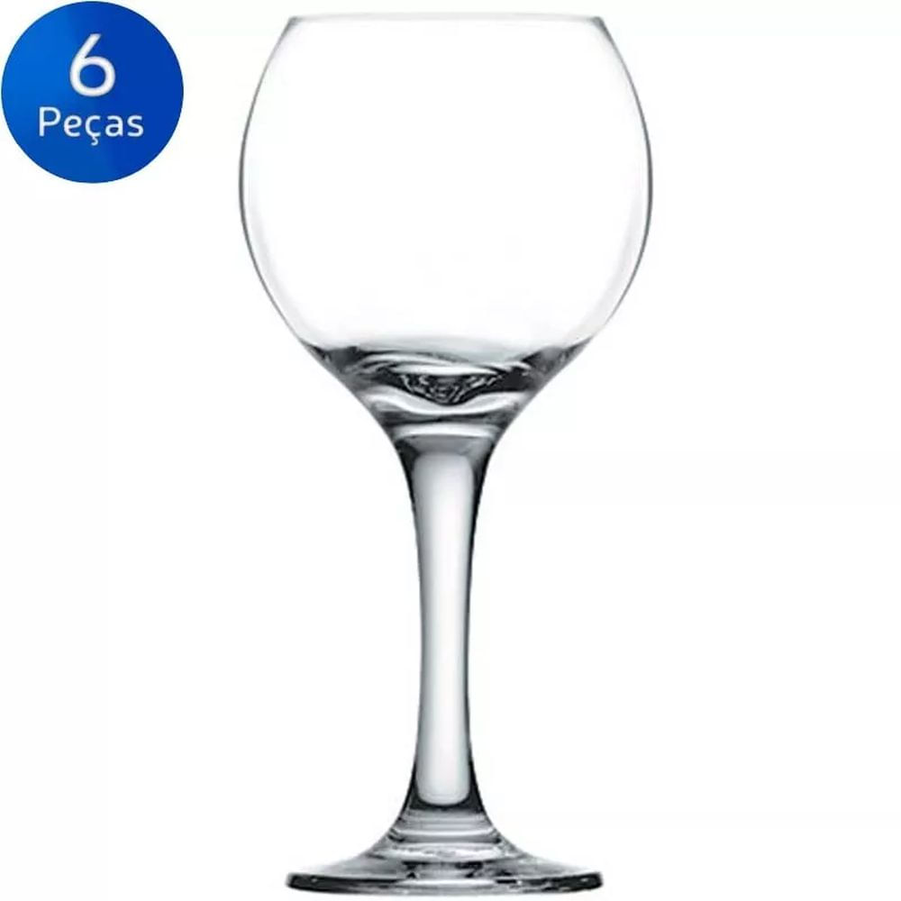 Taças Vinho Tinto Vidro 300ml 6 Peças Celebra