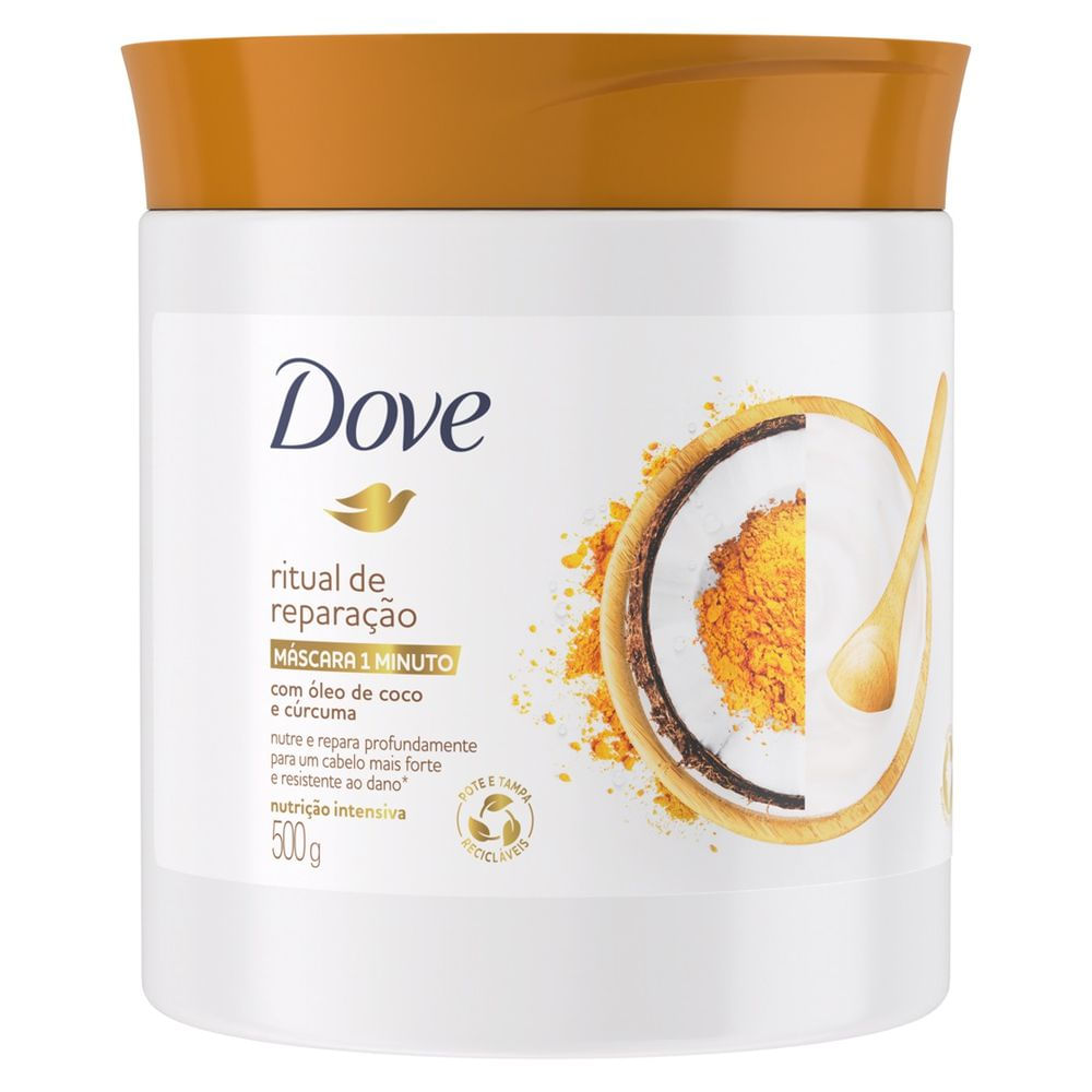Máscara de Tratamento Reparação 500g Dove Ritual de Reparação Óleo de Coco e Cúrcuma