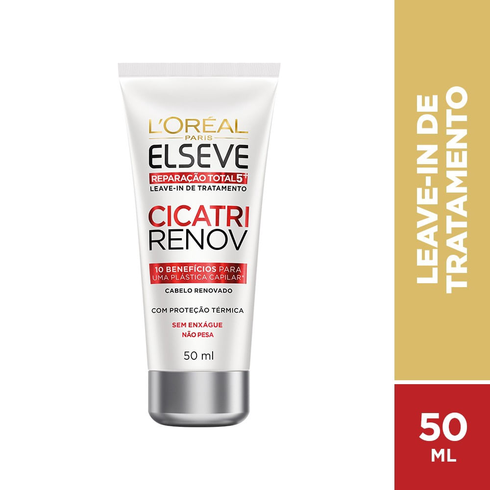 Leave-In Reparação Total 50ml Elseve Cicatri Renov Proteção Térmica Antifrizz
