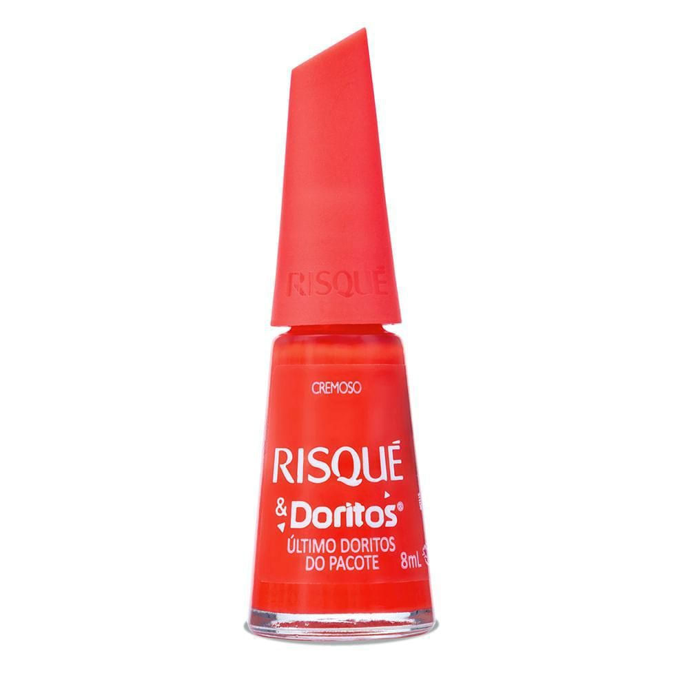 Esmalte Laranja Risqué e Doritos Último Doritos do Pacote Cremoso 8ml