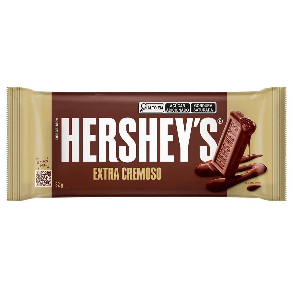 Chocolate Hersheys Ao Leite Extra Cremoso 82g Pacote
