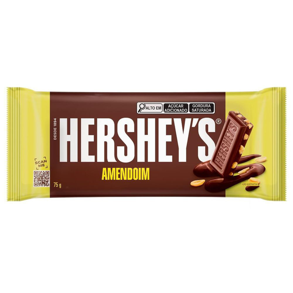 Barra de Chocolate ao Leite com Amendoim Hershey's 75g Crocante