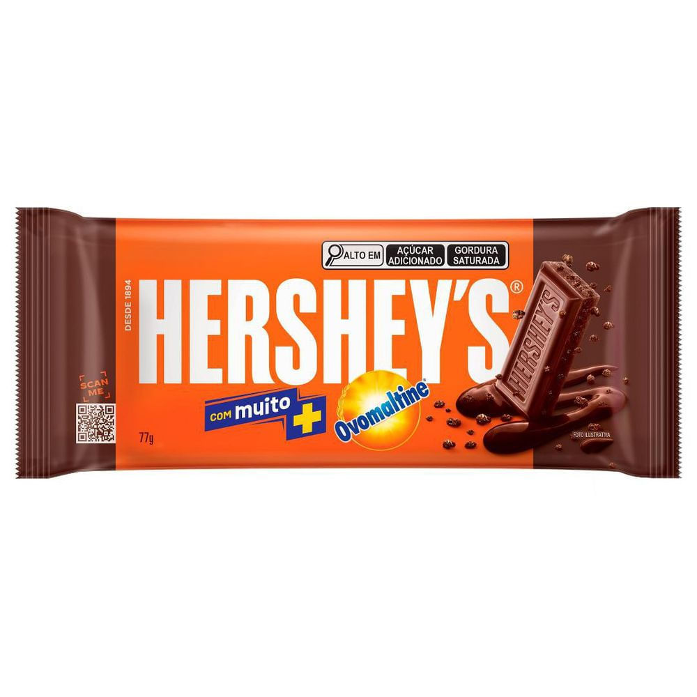 Barra de Chocolate Hersheys Ovomaltine 77g Ao Leite