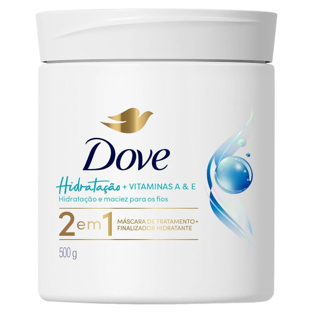 Máscara de Tratamento Hidratação 500g Dove 2 em 1 Finalizador com Vitaminas