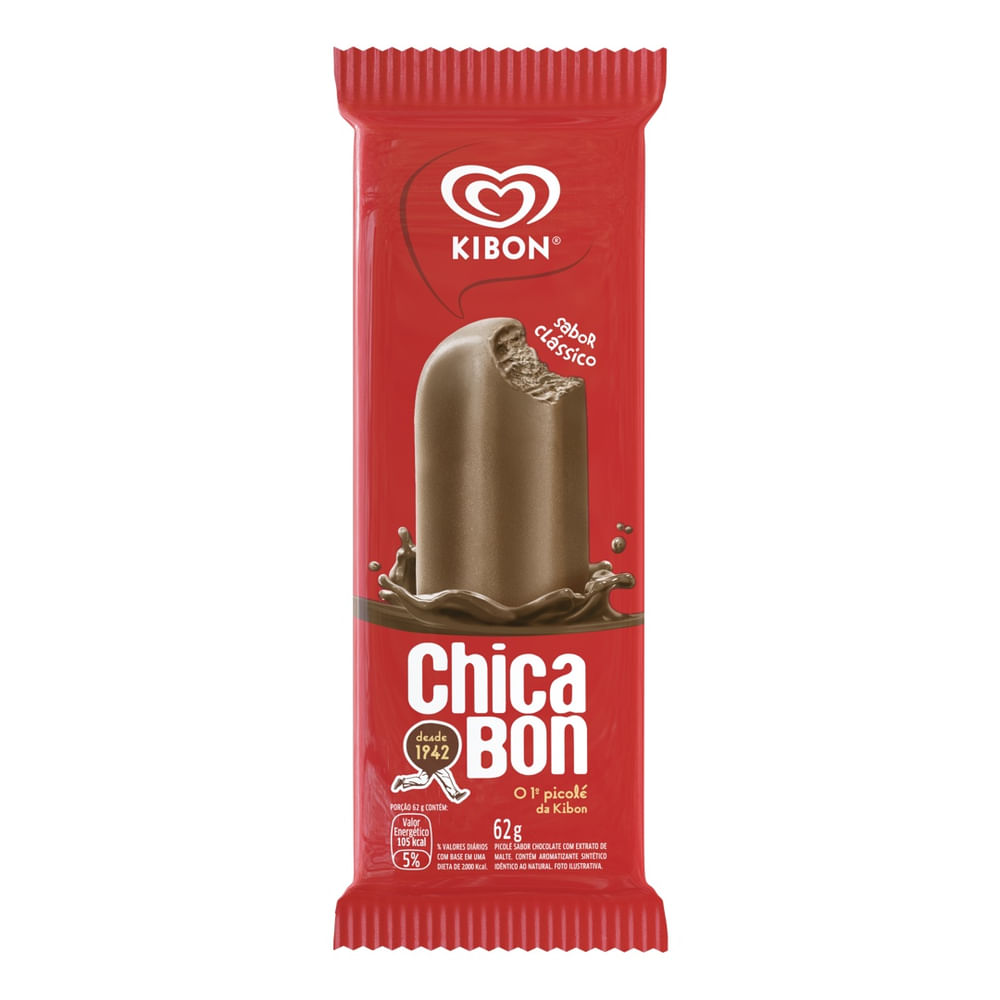 Picolé Chocolate e Malte Chicabon Kibon 62g Tradicional