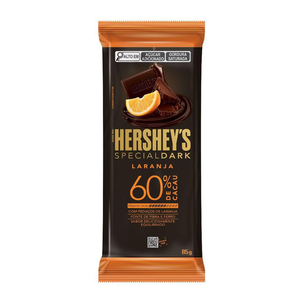 Hersheys Barra de Chocolate Special Dark 60% Cacau Laranja 85g