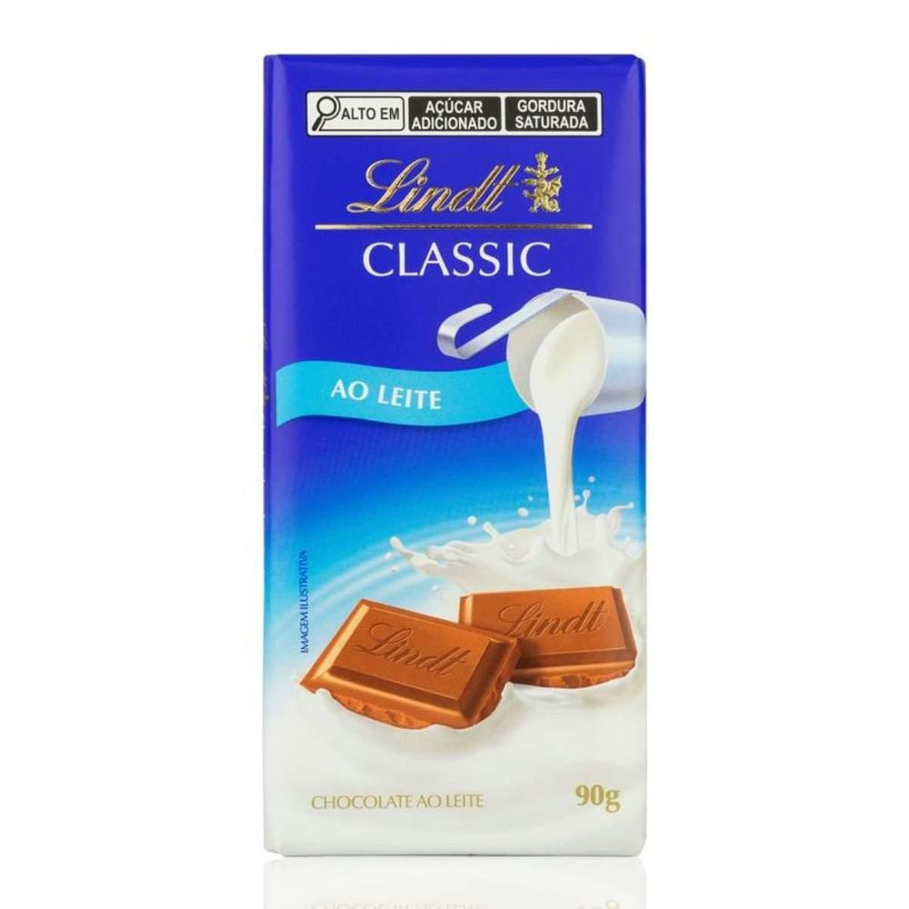 Barra de Chocolate ao Leite Lindt Classic 90g Suíço Importado